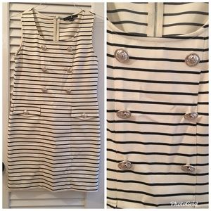 Forever 21 ivory and black striped sailor dress